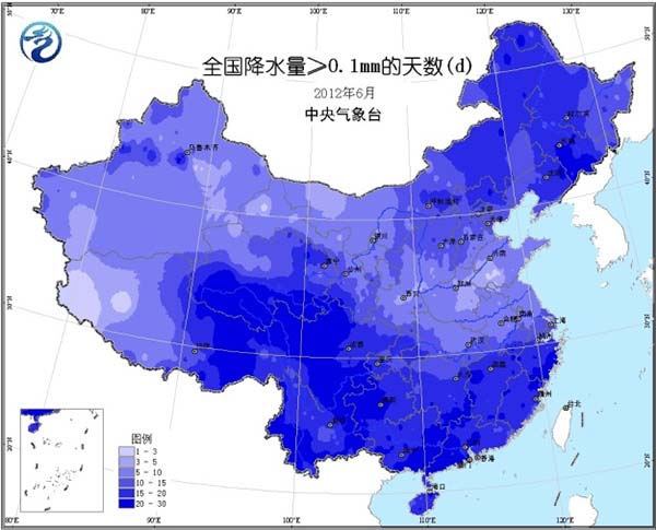 2012年6月降水量