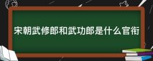 宋朝武修郎和武功郎是什么官衔