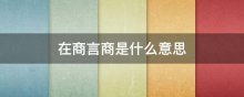 在商言商是什么意思