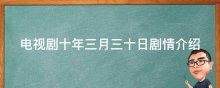 电视剧十年三月三十日剧情介绍