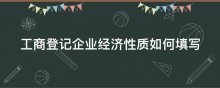 工商登记企业经济性质如何填写