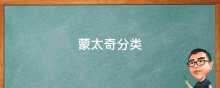蒙太奇分类