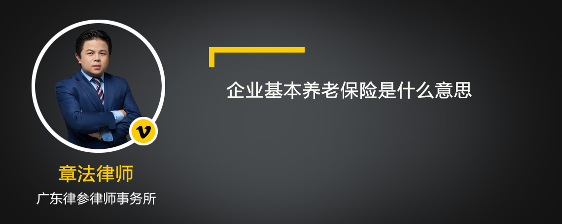 企业基本养老保险是什么意思