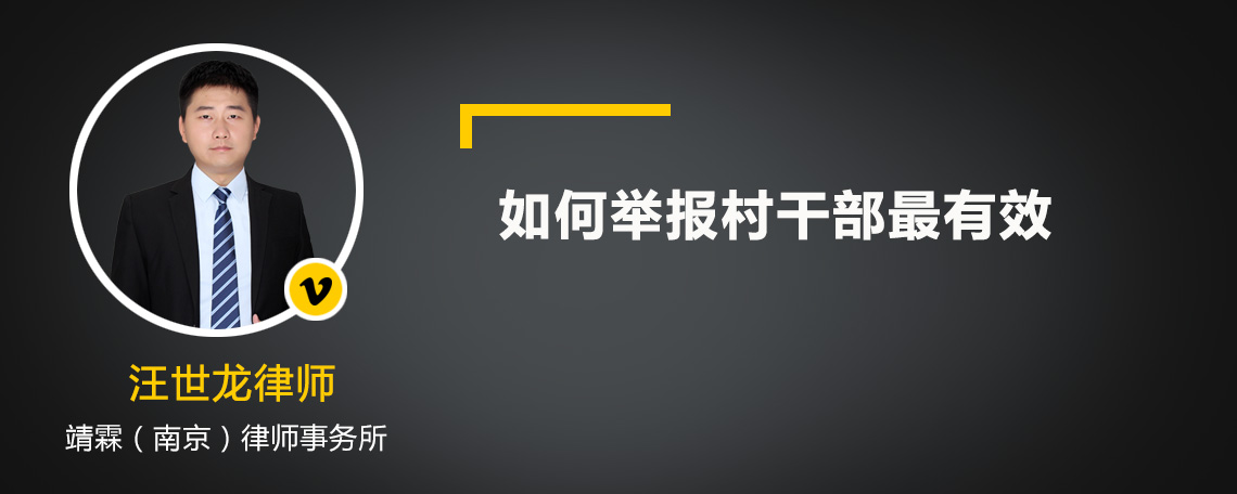 如何举报村干部最有效