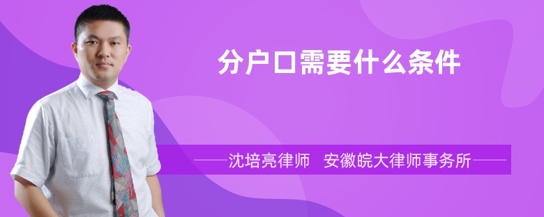 分户口需要什么条件