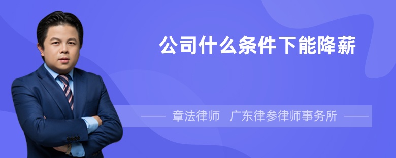 公司什么条件下能降薪