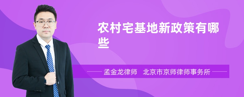 农村宅基地新政策有哪些