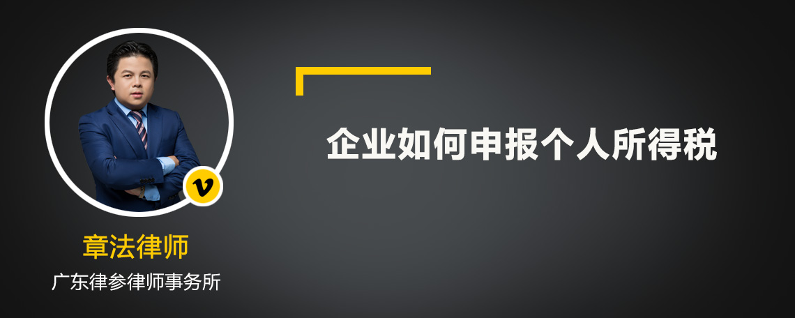 企业如何申报个人所得税