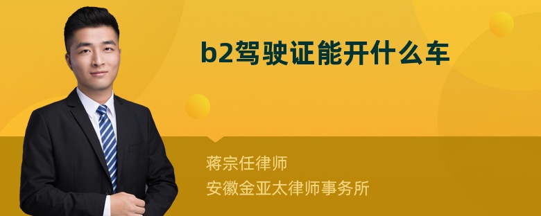 b2驾驶证能开什么车