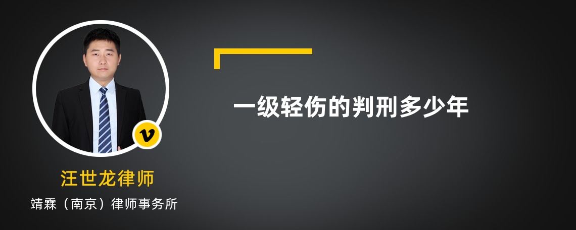 一级轻伤的判刑多少年