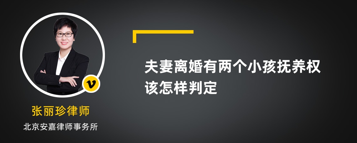 夫妻离婚有两个小孩抚养权该怎样判定