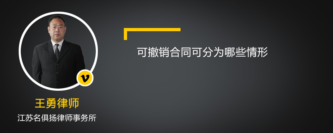 可撤销合同可分为哪些情形