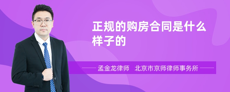 正规的购房合同是什么样子的