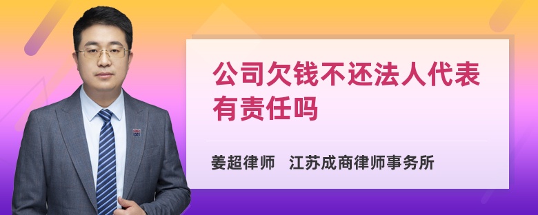 公司欠钱不还法人代表有责任吗