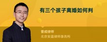 有三个孩子离婚如何判