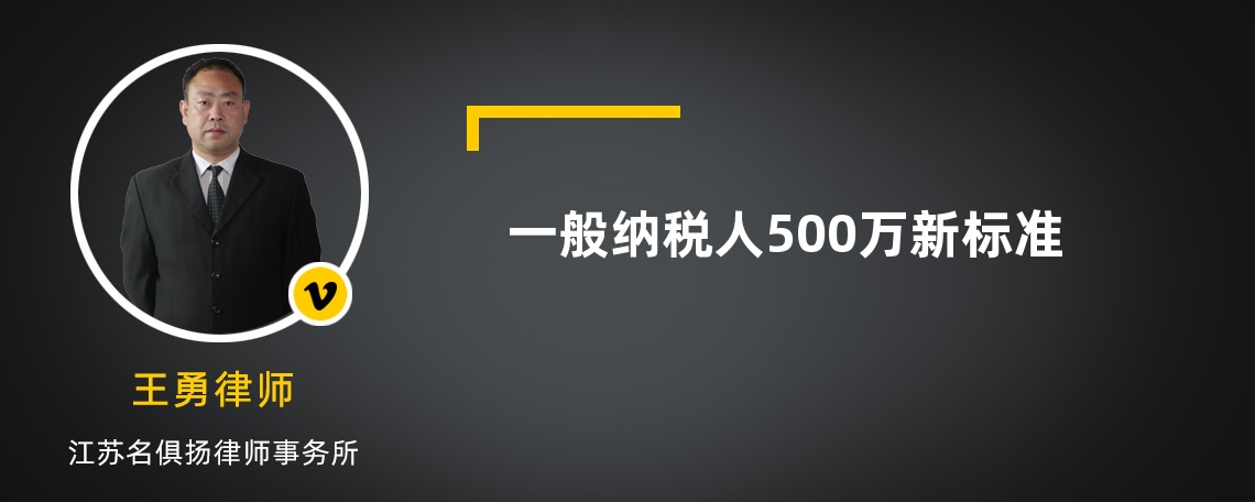 一般纳税人500万新标准