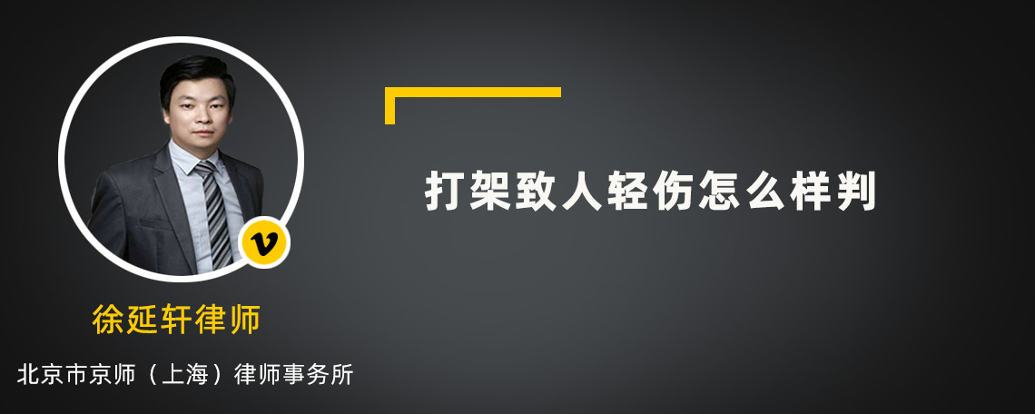 打架致人轻伤怎么样判