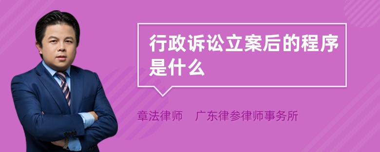 行政诉讼立案后的程序是什么